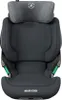A front view of a dark gray child car seat with a gray headrest. Produktbild-Vorschau