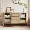STILVORA Sideboard Rattankommode mit Schiebetüren, Produktbild-Vorschau 3
