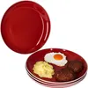 4er Set Linus rot Speiseteller Essteller Grill-Platte Produktbild-Vorschau 1