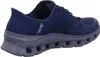 Side view of a blue Skechers shoe. Voir les images du produit