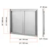 A diagram showing the dimensions of a stainless steel grill access door. Voir les images du produit