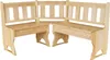 A corner bench made of light-colored wood. Produktbild-Vorschau