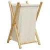 vidaXL Koš na prádlo krémově bílý 41,5x36x63,5 cm bambusový Náhled obrázku produktu 1