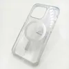 A clear phone case with a magnetic ring is shown on a white background. Produktbild-Vorschau