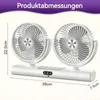 3-in-1 Akku Doppel-Kopf Ventilator mit Nachtlicht, 3000mAh, Produktbild-Vorschau 2