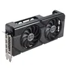 A black ASUS Radeon graphics card with two fans, shown from a diagonal angle against a white background. Anteprima dell’immagine prodotto