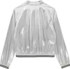 Holograficzna brokatowa kurtka damska Bomber Jacket Rozmiar Podgląd zdjęcia produktu 4