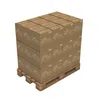 A pallet of cardboard boxes stacked on top of each other, isolated on a white background. Anteprima dell’immagine prodotto