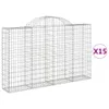 Gabionen mit Hochbogen 15Stk. 200x30x120/140cm Verzinktes Produktbild-Vorschau 1