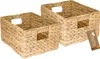 Aufbewahrungskorb faltbarer Korb geflochten aus Wasserhyazinthe Seegras 2er Set HMF 37241-S2 Größe L 36 x 28 x 20 cm vorne Produktbild-Vorschau