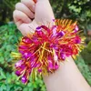 1 Paar Lametta-Armbänder, buntes elastisches Band, für Produktbild-Vorschau 3