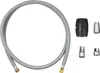 A flexible hose and several connectors are laid out on a white background. Produktbild-Vorschau