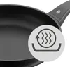 Close-up of a frying pan with a circular icon indicating heat and circulation. Produktbild-Vorschau