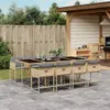 vidaXL 9-tlg. Garten-Essgruppe mit Kissen Beigemischung Produktbild-Vorschau 2