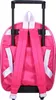 The back view of a pink Hello Kitty rolling backpack. Produktbild-Vorschau