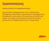 A yellow background with text describing the composition of dog food and a logo. Produktbild-Vorschau