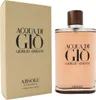Acqua di Giò Absolu Eau de Parfum mit beigefarbener Box und klarem Flakon mit holzfarbener Kappe, Duft in warmem Bernsteinton. Produktbild-Vorschau
