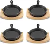Navaris 4x Gusseisenpfanne klein mit Holz Stand - Produktbild-Vorschau 8