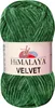 A ball of green velvet yarn with a label. Podgląd zdjęcia produktu