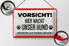 Blechschild Spruch 30x20cm Vorsicht Hier wacht unser Hund Produktbild-Vorschau 2