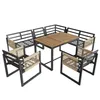 A sectional outdoor furniture set with a table and chairs, presented on a white background. Produktbild-Vorschau