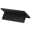 A black tablet case is shown from a side angle, propped up by its integrated stand. Produktbild-Vorschau