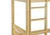 Close-up view of a wooden bunk bed ladder and side rail. Produktbild-Vorschau