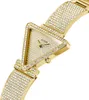 A close-up, studio shot of a gold-colored Guess watch with crystal embellishments. Podgląd zdjęcia produktu