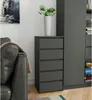 Comò CL5 40 cm Grigio Grafite con 5 Cassetti e Design Anteprima dell’immagine prodotto 5