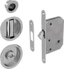 Schiebetürschloss WC-Schloss Set, rund, Nickel gebürstet Produktbild-Vorschau 1