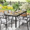 Outsunny Gartentisch Aluminium 190x90 cm Wetterfest Produktbild-Vorschau 9