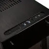 A close-up view of the front panel of a black computer case, showing USB ports and audio jacks. Produktbild-Vorschau
