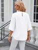 ASKSA Chemise Femme Manches 3/4 Plissées Col rond Voir les images du produit 4