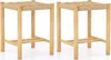 Two wooden bar stools with woven seats are shown against a white background. Podgląd zdjęcia produktu