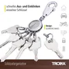TROIKA GEOMETRIC WAVES, Schlüsselring, Schwarz, Silber, Produktbild-Vorschau 3
