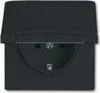 A black electrical socket with a flip-up cover. Anteprima dell’immagine prodotto