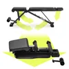 A fitness bench shown in two configurations: assembled and folded. Produktbild-Vorschau