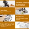 Collage of images showing features of a kitchen cart. Produktbild-Vorschau