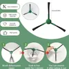 An infographic showing features and instructions for replacement vacuum cleaner brushes. Voir les images du produit