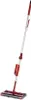 A red and silver cordless sweeper is shown against a white background. Produktbild-Vorschau