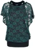 Black Premium by EMP Damen schwarzes Top mit grünem Spitzen Produktbild-Vorschau 1