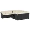 Design 11-tlg. Garten-Sofagarnitur mit Kissen Schwarz Poly Produktbild-Vorschau 2