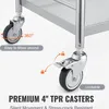 Close-up of a stainless steel cart's casters, highlighting their features. Produktbild-Vorschau