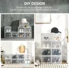HOMCOM DIY krabica na topánky s 8 priehradkami, priehľadná Náhľad obrázku produktu 6