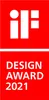 The image shows the IF Design Award logo and text indicating it is a Design Award winner for 2021. Produktbild-Vorschau