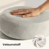 Samt-Polsterhocker mit Stauraum 42 cm SNUGGO Creme Produktbild-Vorschau 9