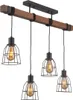 Żyrandol Reda czarny mat-ciemne drewno 4xE27x40W drewno Podgląd zdjęcia produktu 1