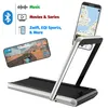 A smart treadmill with a phone holder displaying fitness apps and maps. Anteprima dell’immagine prodotto
