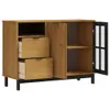 vidaXL Kredens ze szklanymi drzwiami FLAM 110x40x80 cm lite Podgląd zdjęcia produktu 4