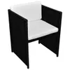 vidaXL 3-tlg. Bistro-Set mit Auflagen Poly Rattan Schwarz Produktbild-Vorschau 6